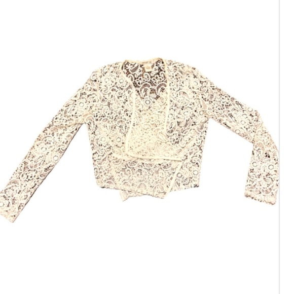 𝅺ARDEN B Boho Lace Crop Jacket Size S - Picture 1 of 8
